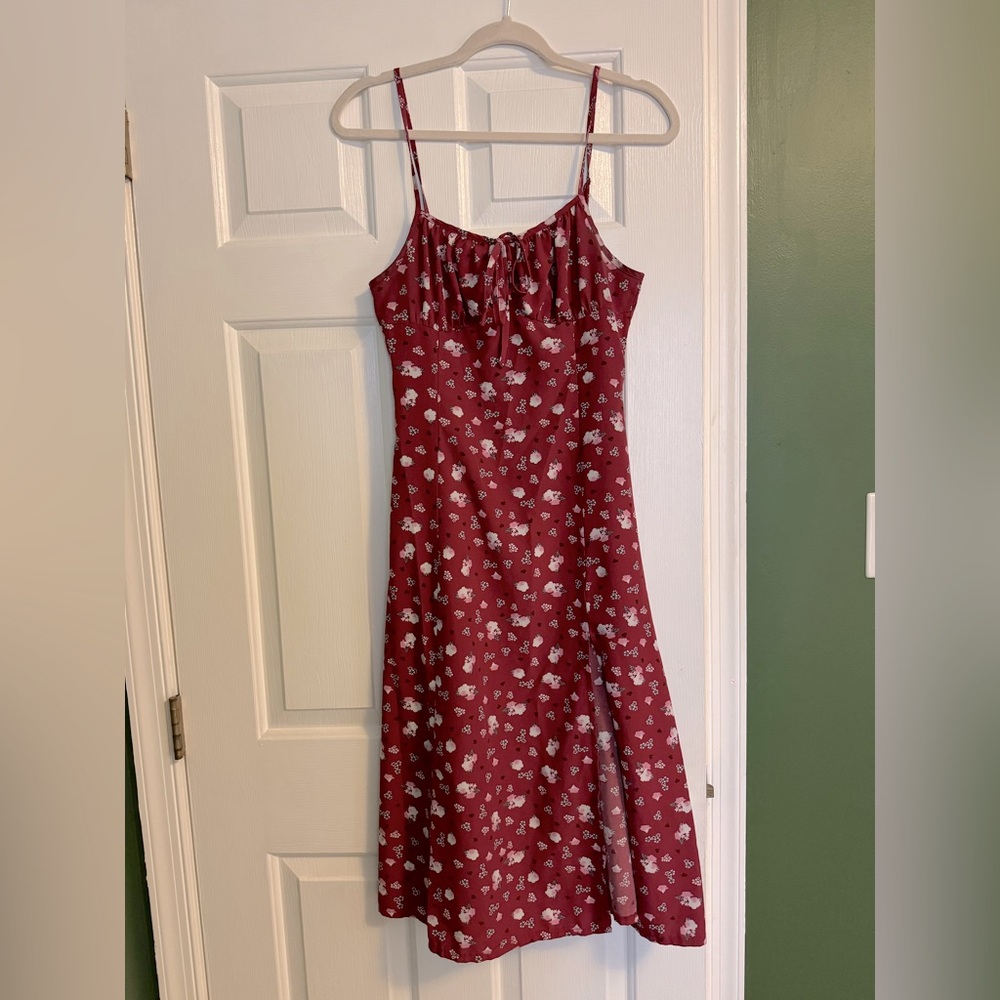 Burgundy floral Dress